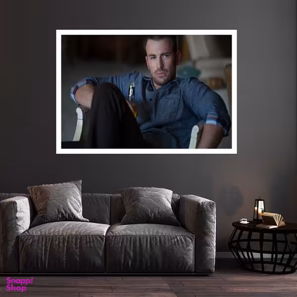 تابلو بکلیت طرح مشاهیر سینمای جهان کریس ایوانز مدل قاب شاسی W-s10033