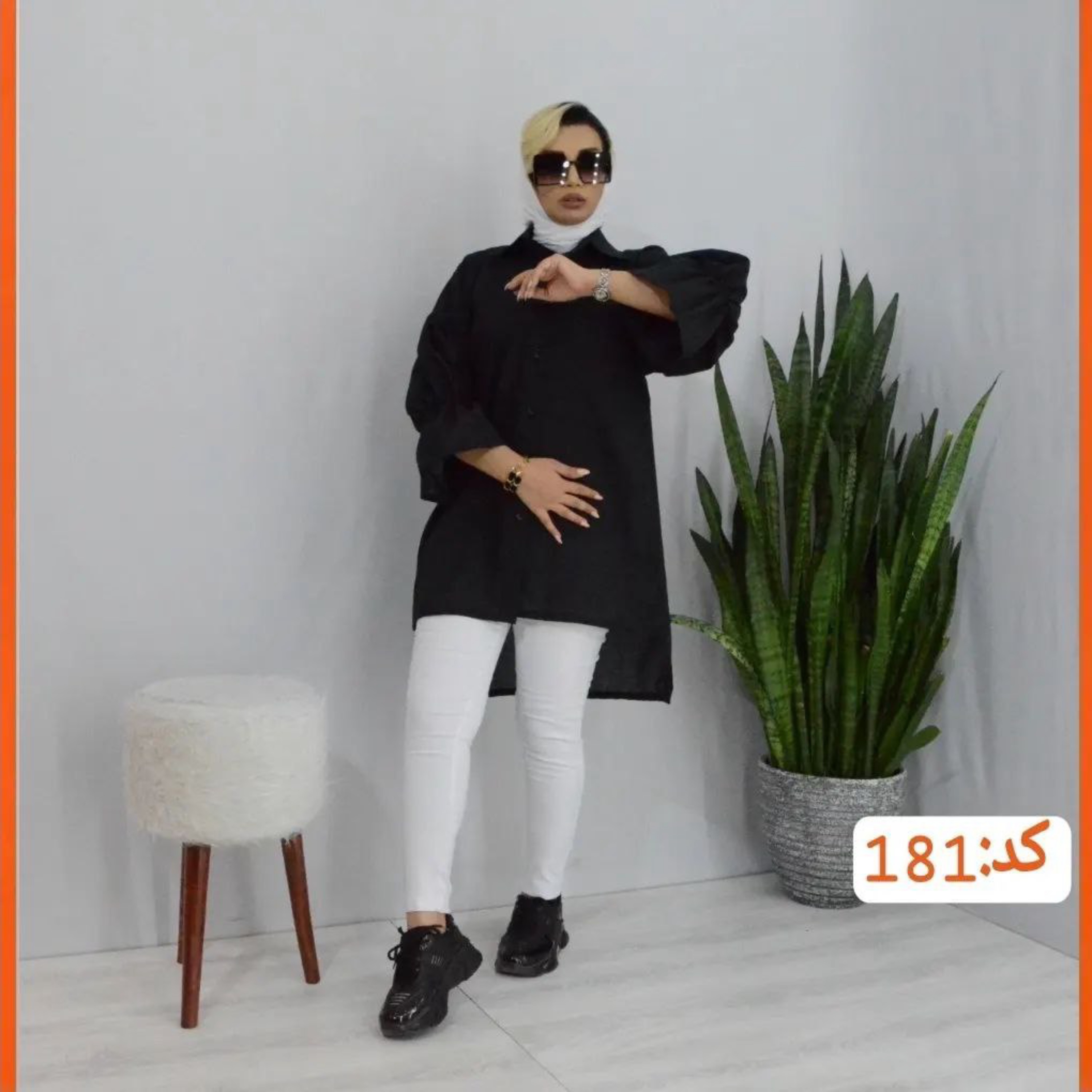 مانتو نخی مشکی خنک جلو کوتاه پشت بلند جلو دکمه خور مچ چین دارفری سایز تا 44کد 181