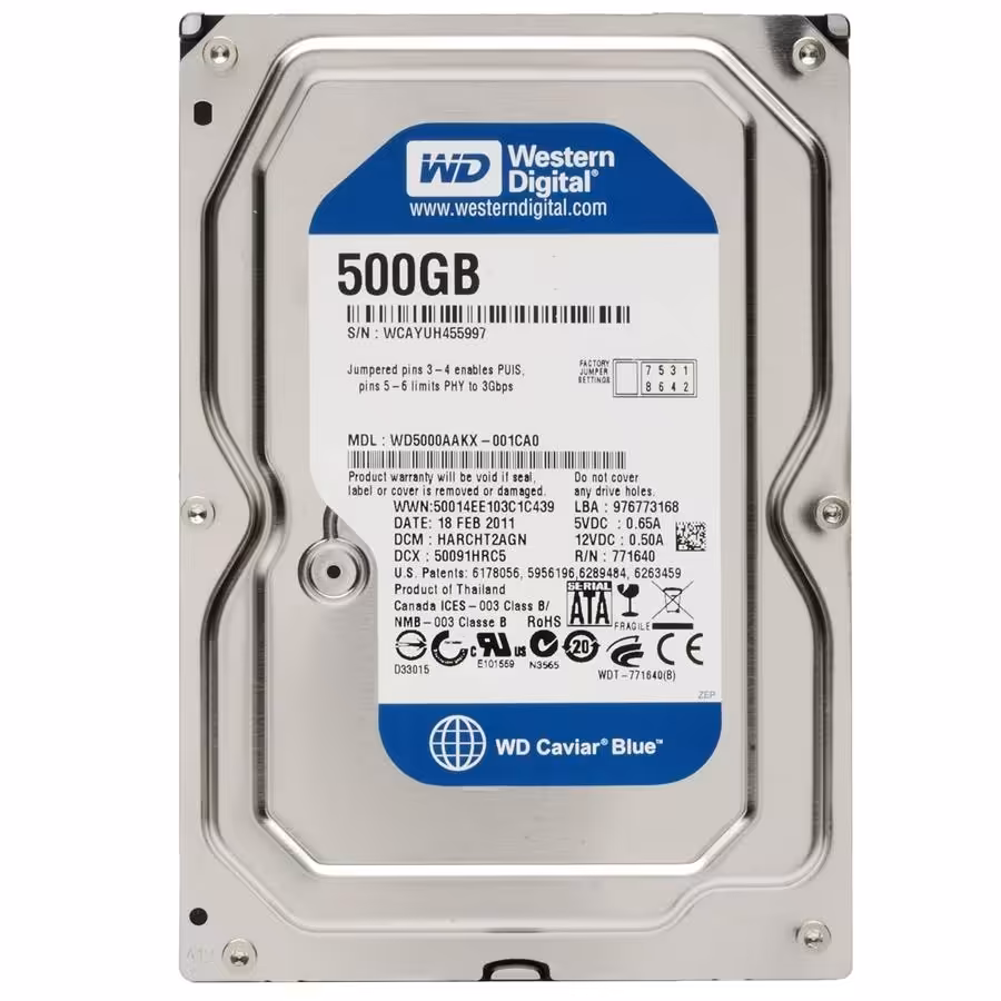 هارد اینترنال وسترن دیجیتال بلو 500 گیگابایت