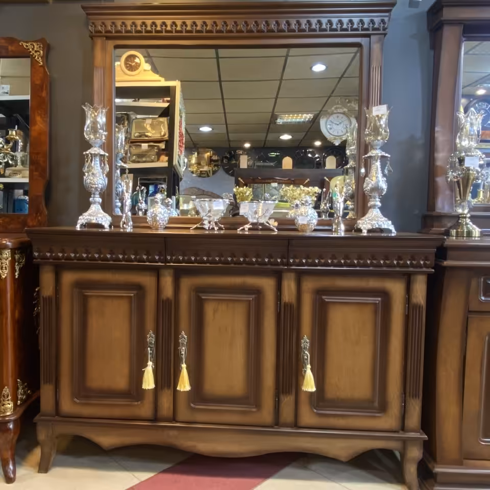 اینه کنسول سه درب روکش چوب