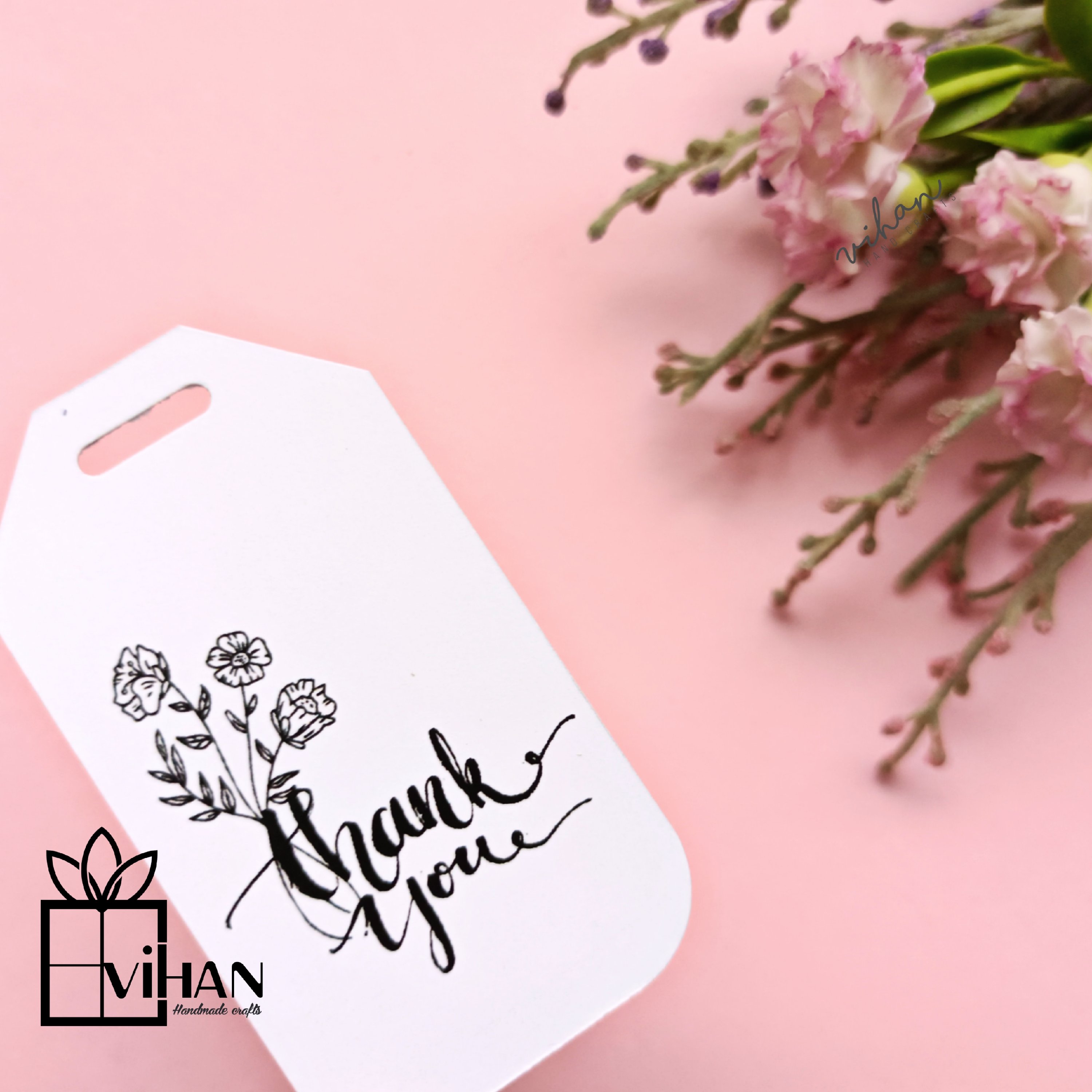 کارت_تگ تشکر پشت سفید دور گرد سایز 4 در 7 بسته ده تائی 5