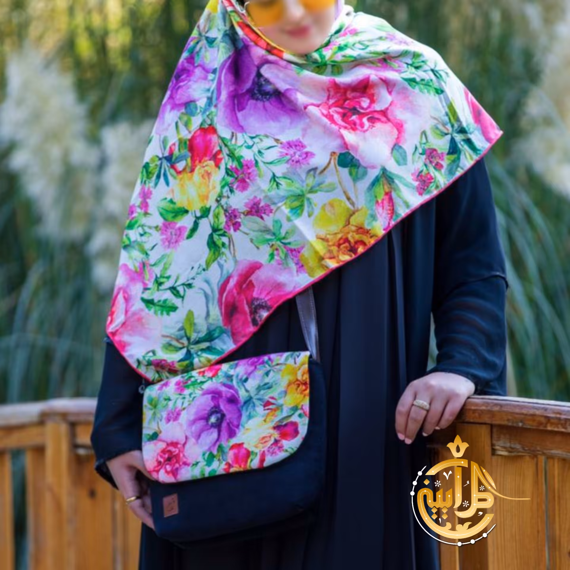 ست بسیار زیبای کیف و روسری مدل شقایق