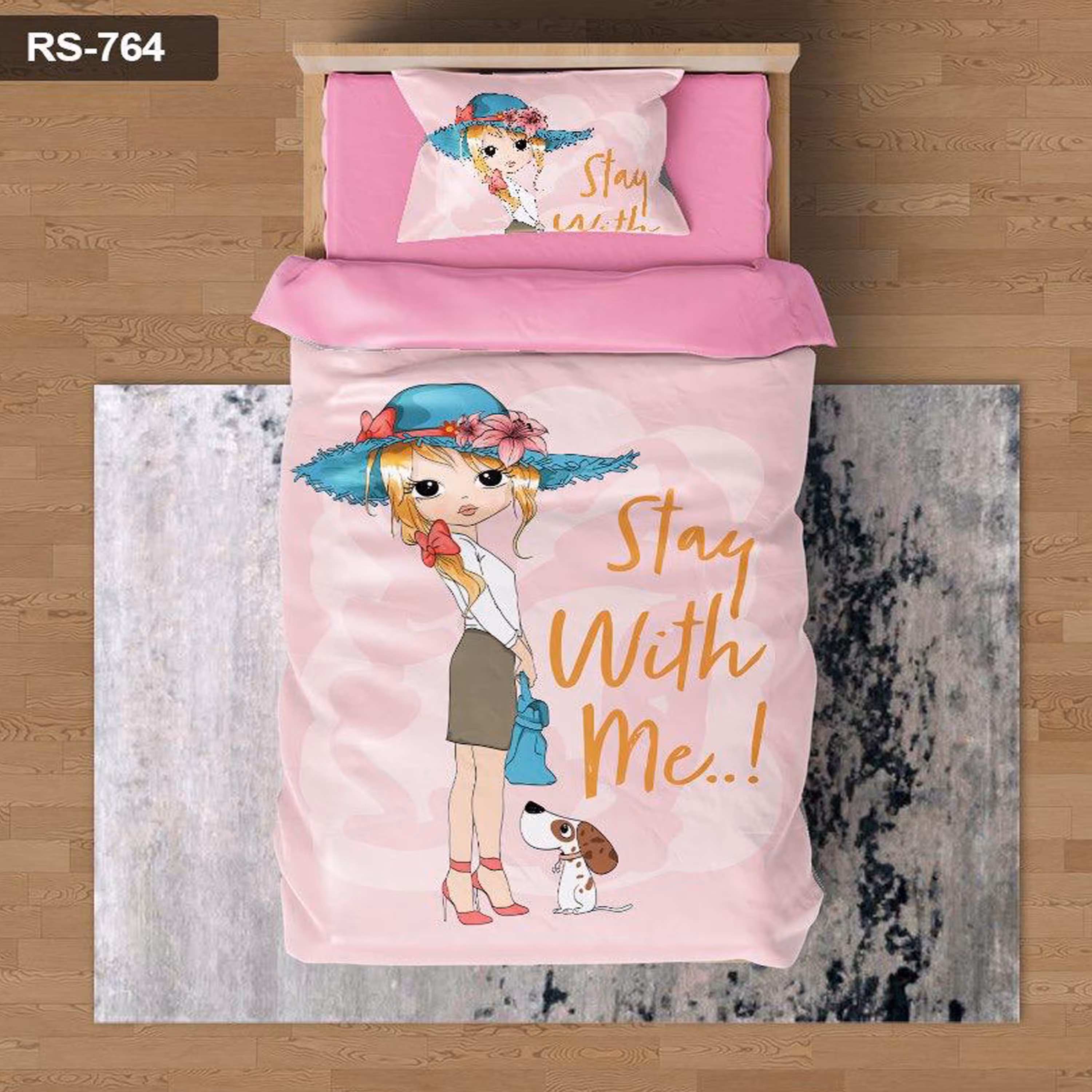 سرویس روتختی 1 نفره تنسل چاپی برندترک لند (Turk Land)  کد rs 764