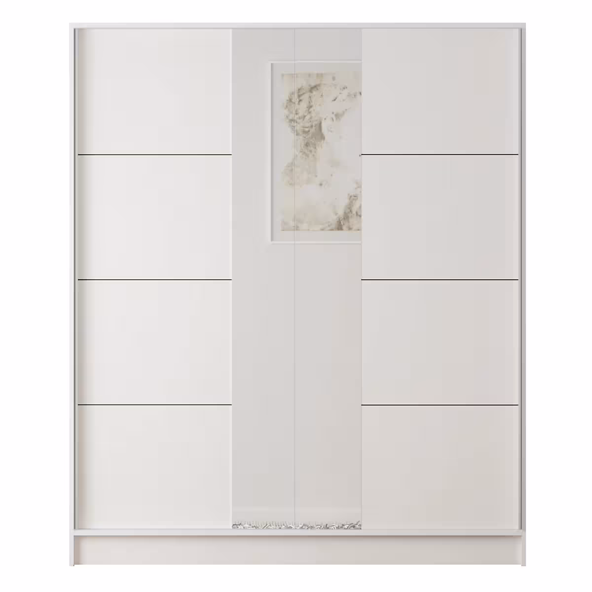 کمد لباس سفید با درب کشویی سایز 190*160*56 کد 9019