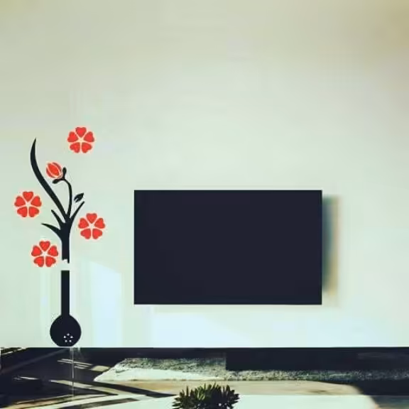 استیکر چوبی دیواری طرح گل