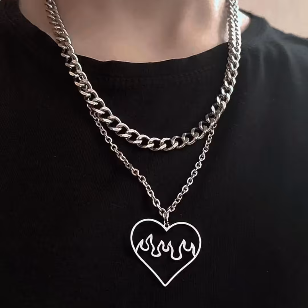 گردنبند قلب اتشی