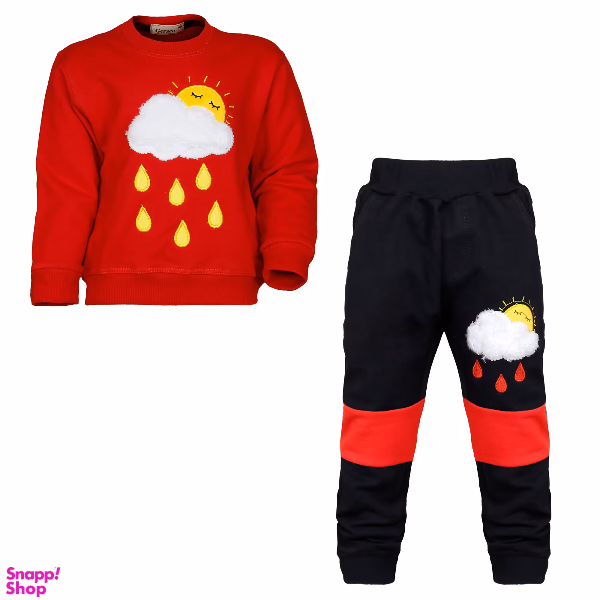 ست لباس راحتی پسرانه مدل ابر قرمز