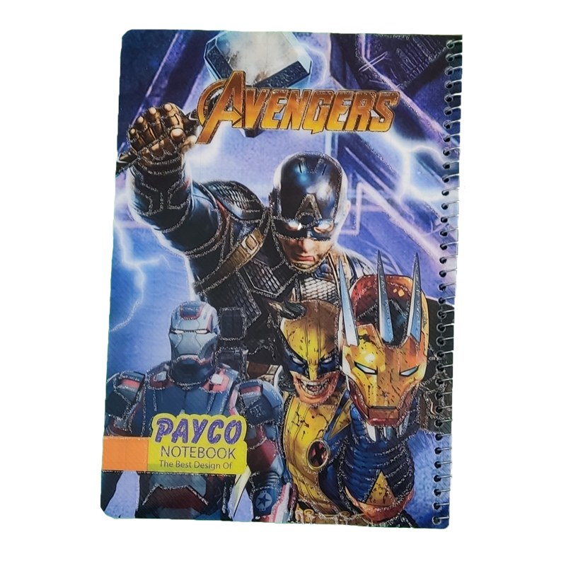 دفتر 50 برگ سیمی شطرنجی درشت ارسال رایگان طرح اونجرز