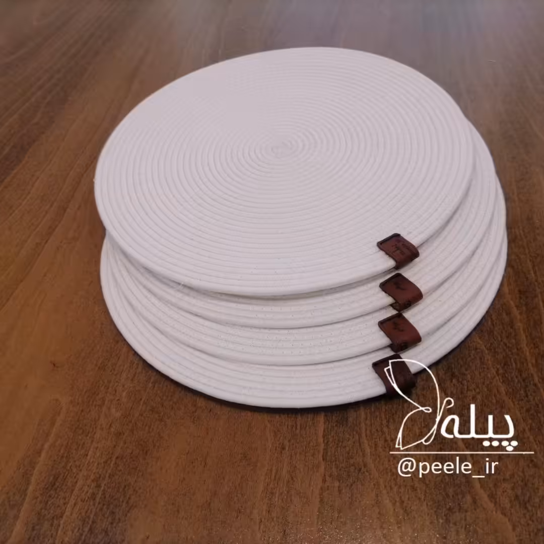 زیر بشقابی مدل قیطانی پیله بسته 4 عددی 