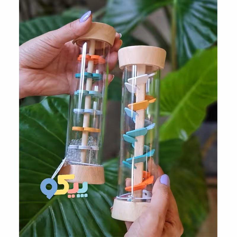 جغجغه استوانه‌ای چوبی مدل نهنگ و هشت پا کد P/BZ-41-A/NH