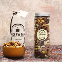 آجیل 4 مغز  خام ممتاز  400 گرمی  شیشه ای 