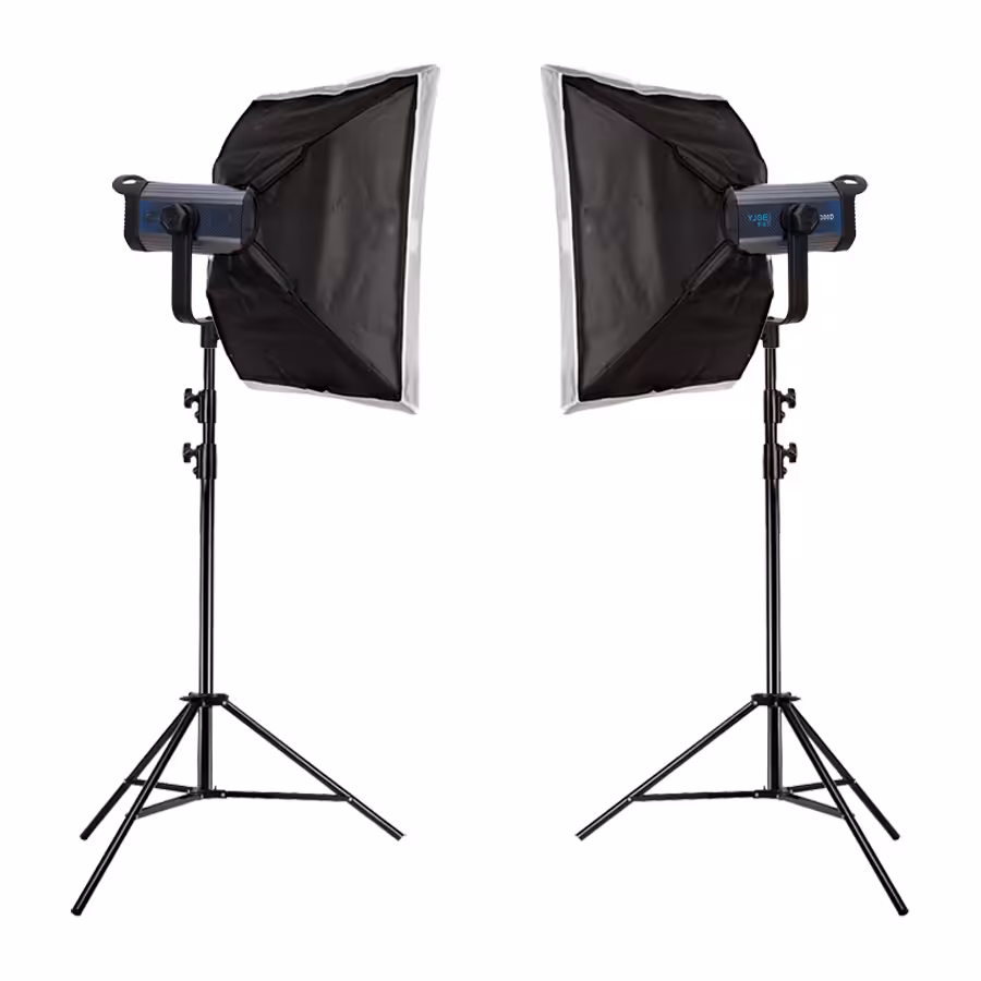 کیت نور دوشاخه ویدئو لایت COB YJBEi CL-200D همراه با سافت باکس و پایه