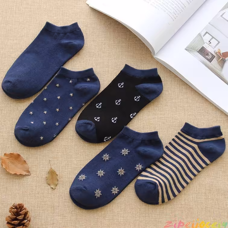 جوراب قوزکی تم سرمه ای -سری 10تایی