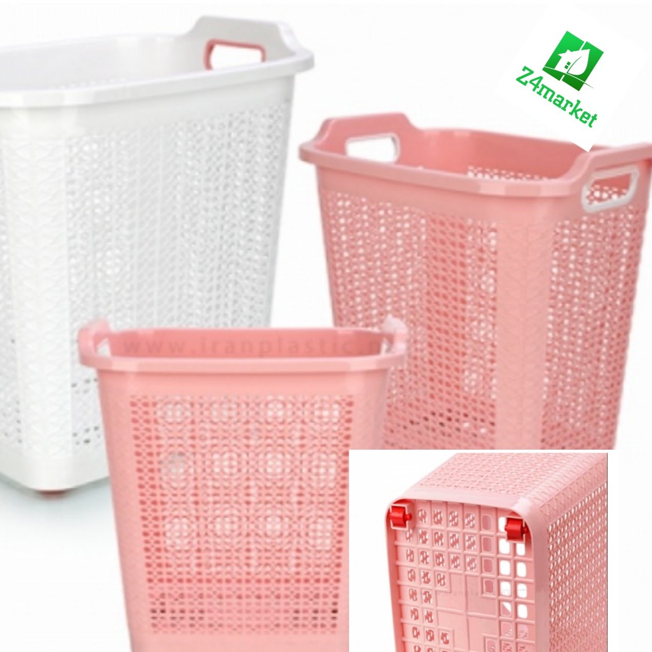 سبد رخت مستطیل چرخدار طرح روشا متوسط