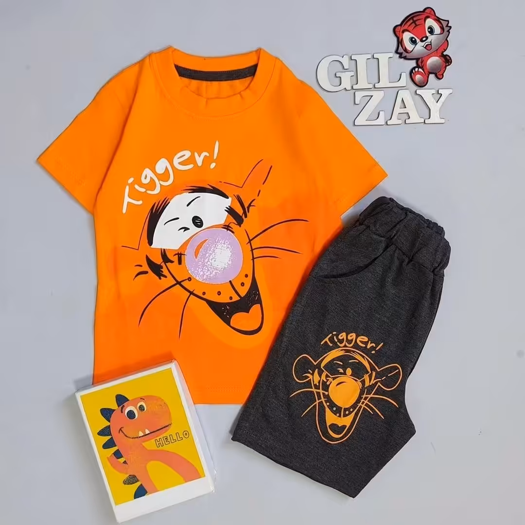 تیشرت شلوارک پسرانه طرح  ببر