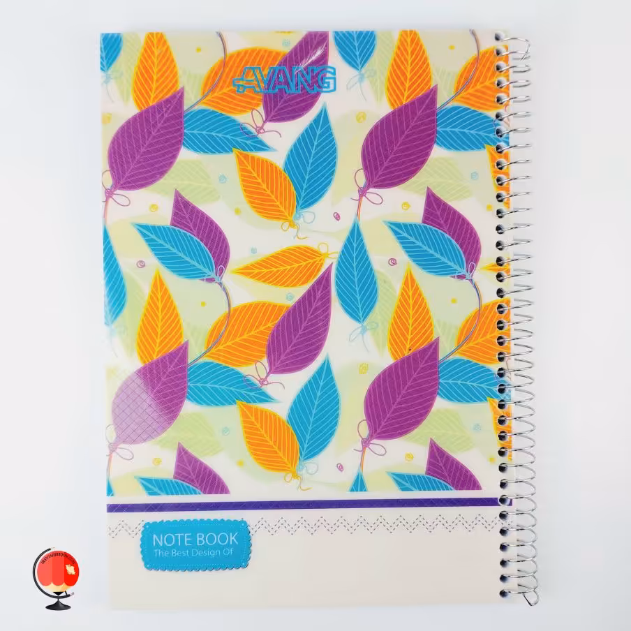 دفتر زبان سیمی دو خط 100 برگ طرح برگ آونگ