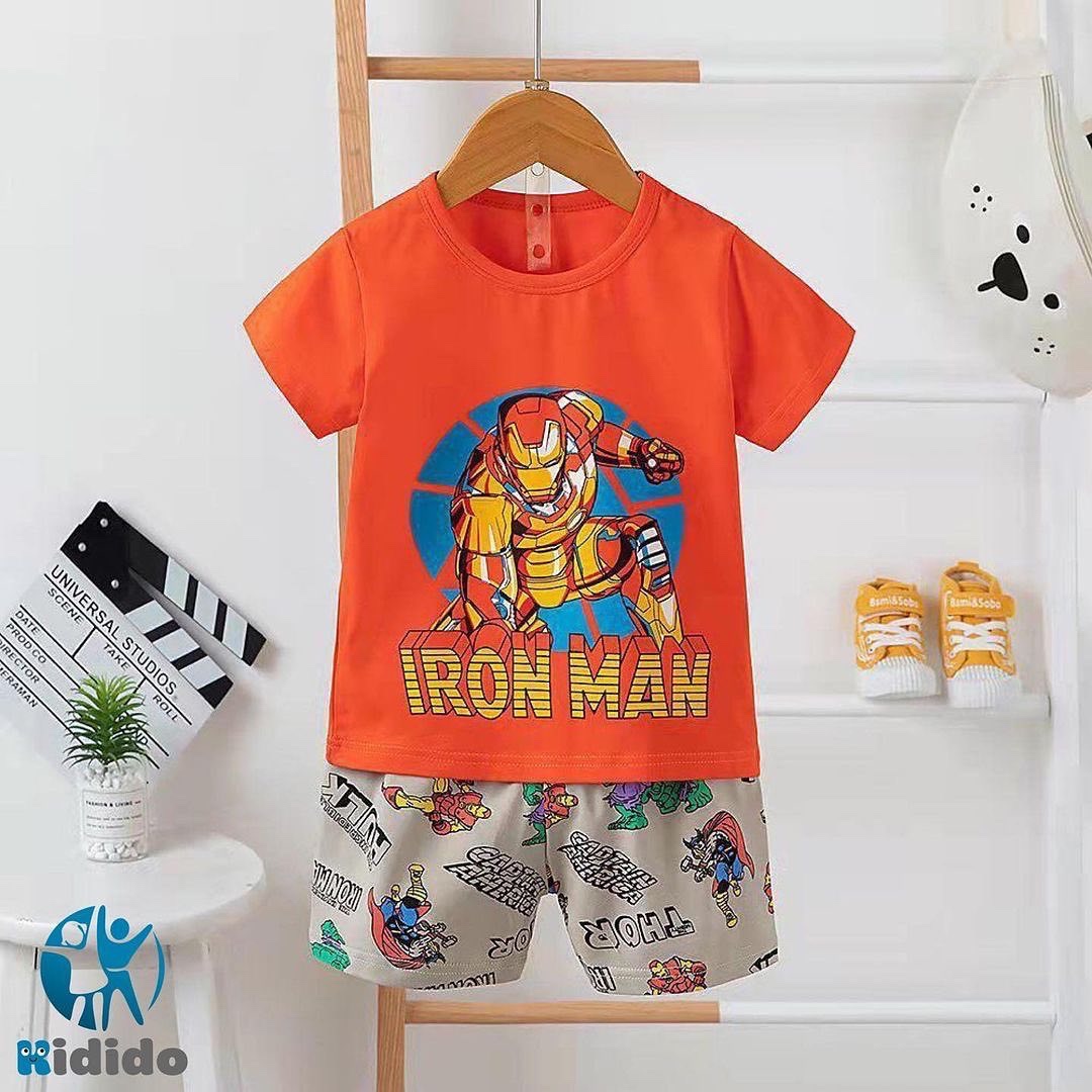 لباس کودک فانتزی پسرونه ست خونگی iron man بسیار زیبا و راحت