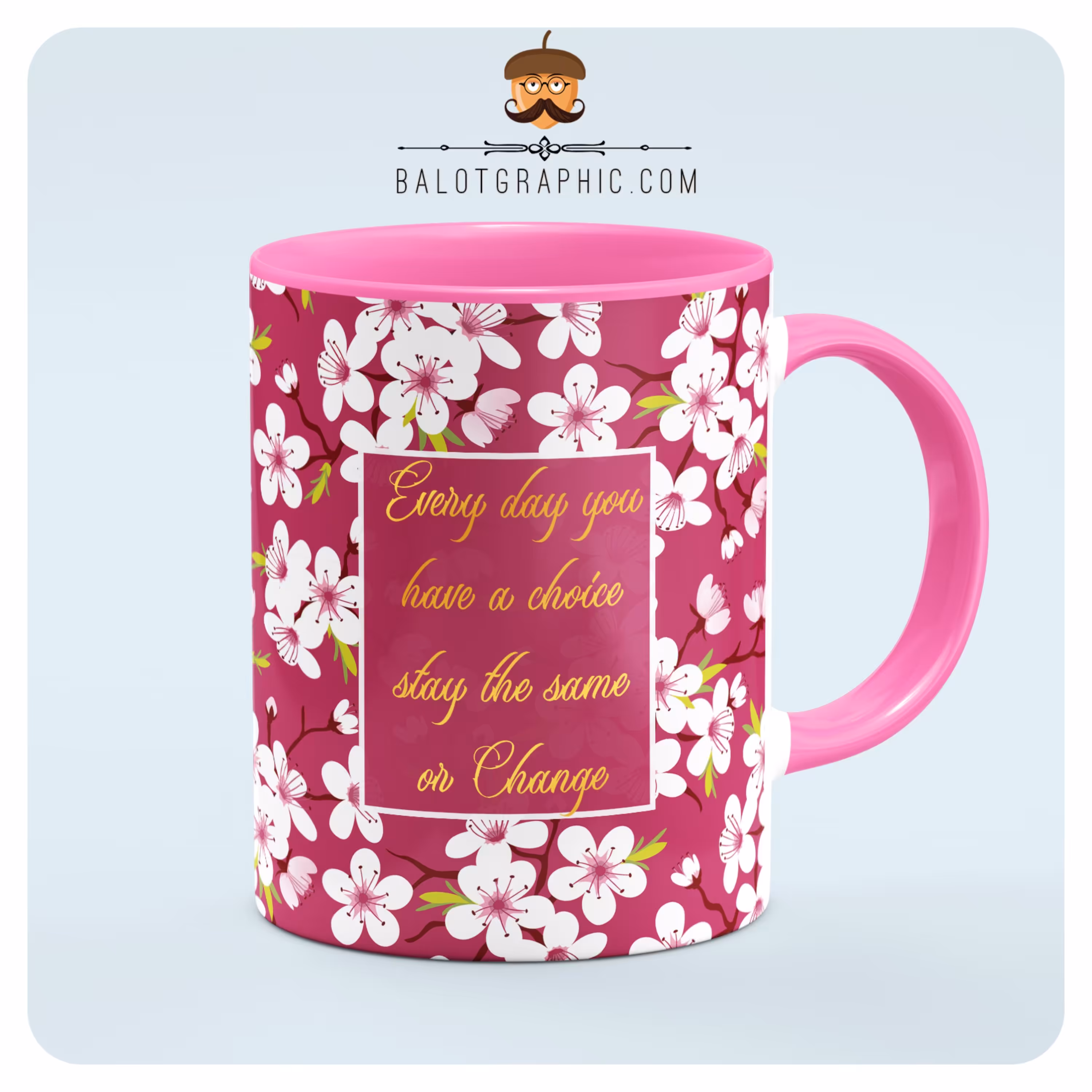 ماگ سرامیکی انگیزشی کد BM024 بلوط گرافیک