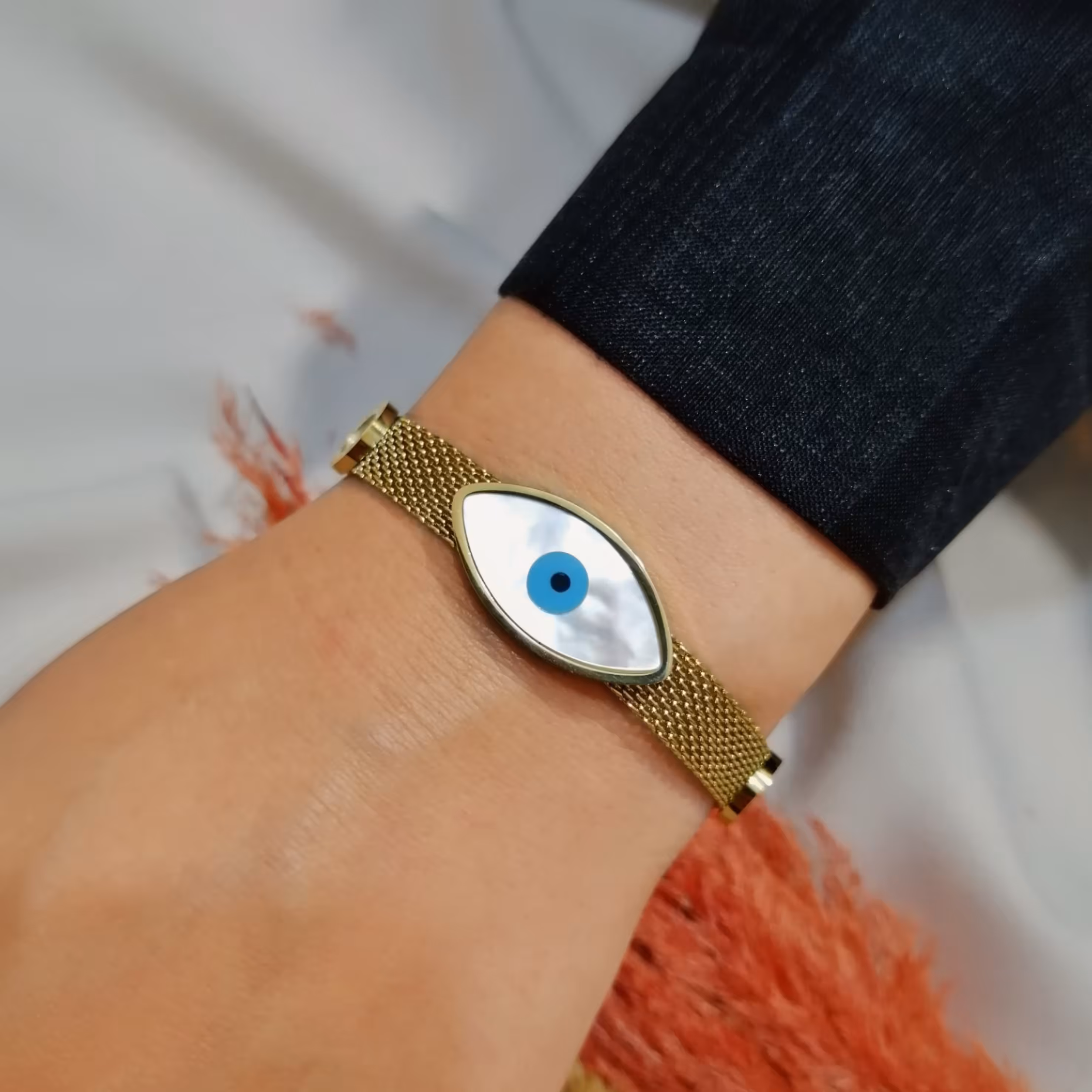 دستبند چشم نظر استیل 