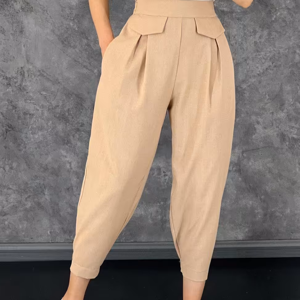 شلوار مام  مازراتی پشت دوپیلی نقابدار 4 رنگ مشکی  ،کاربنی، سبز سیدی ،کرم