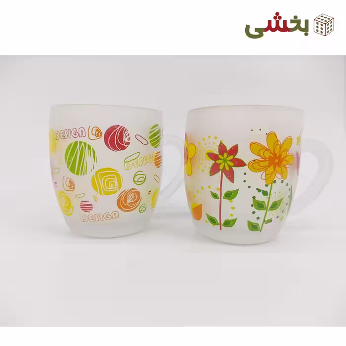 لیوان مات ارغوان طرح دار