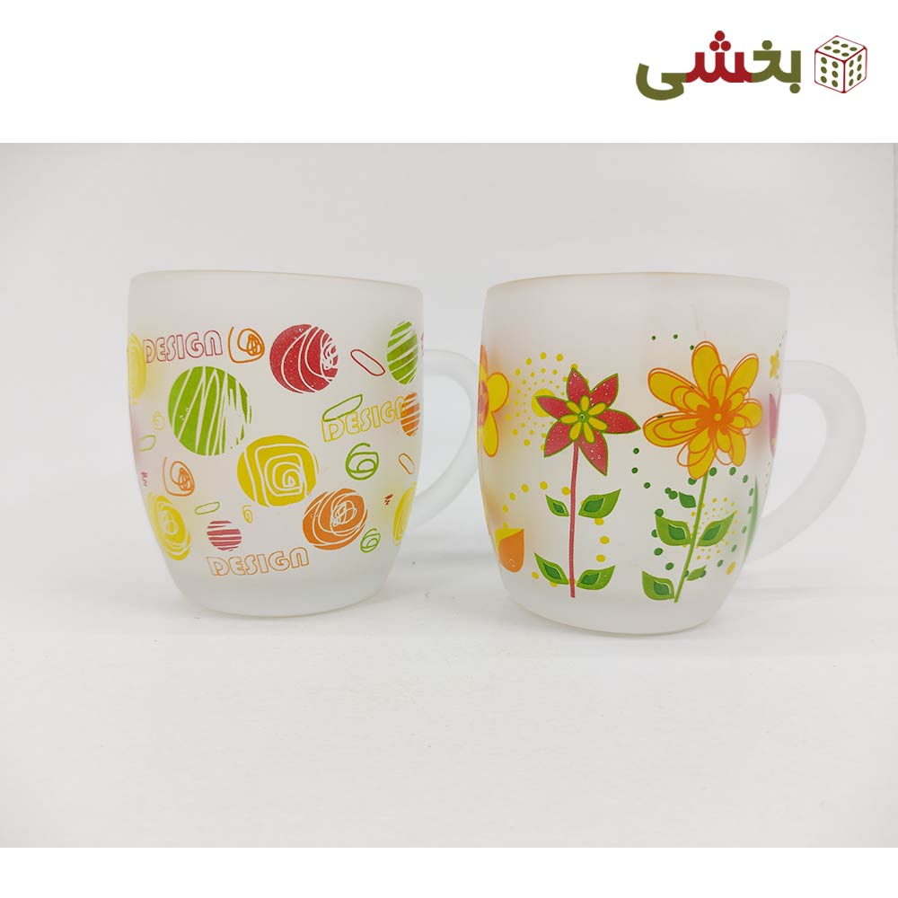 لیوان مات ارغوان طرح دار