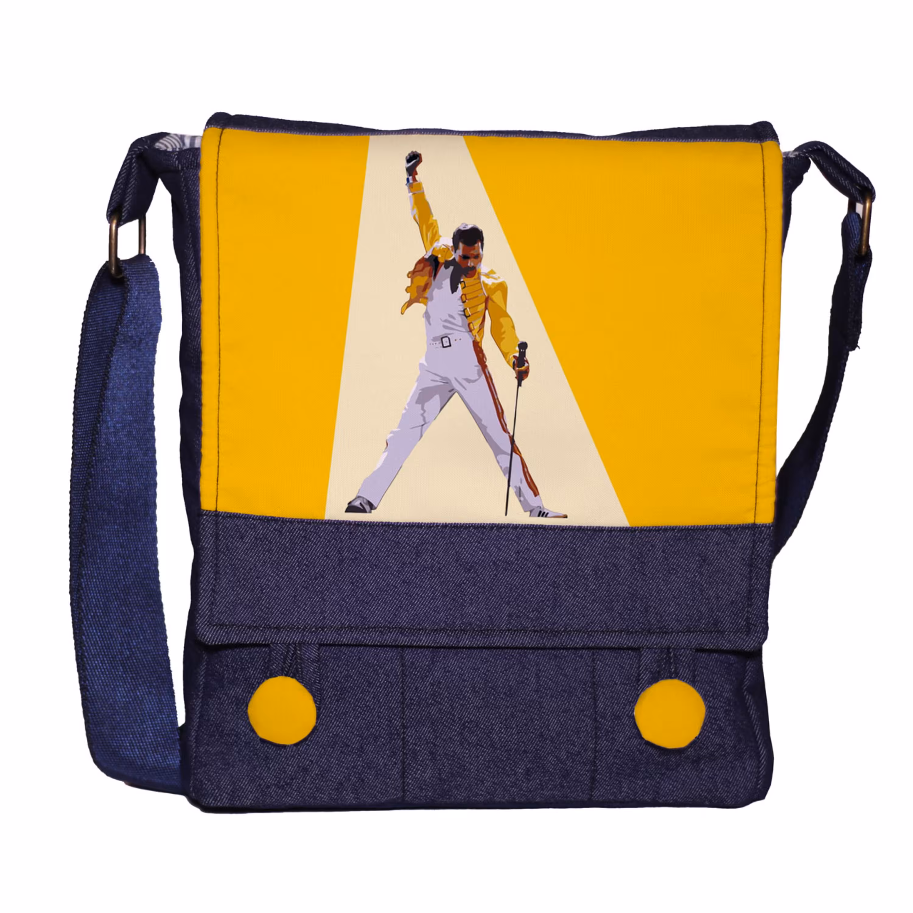 کیف دوشی چی چاپ طرح فردی مرکوری گروه کویین Queen freddie mercury