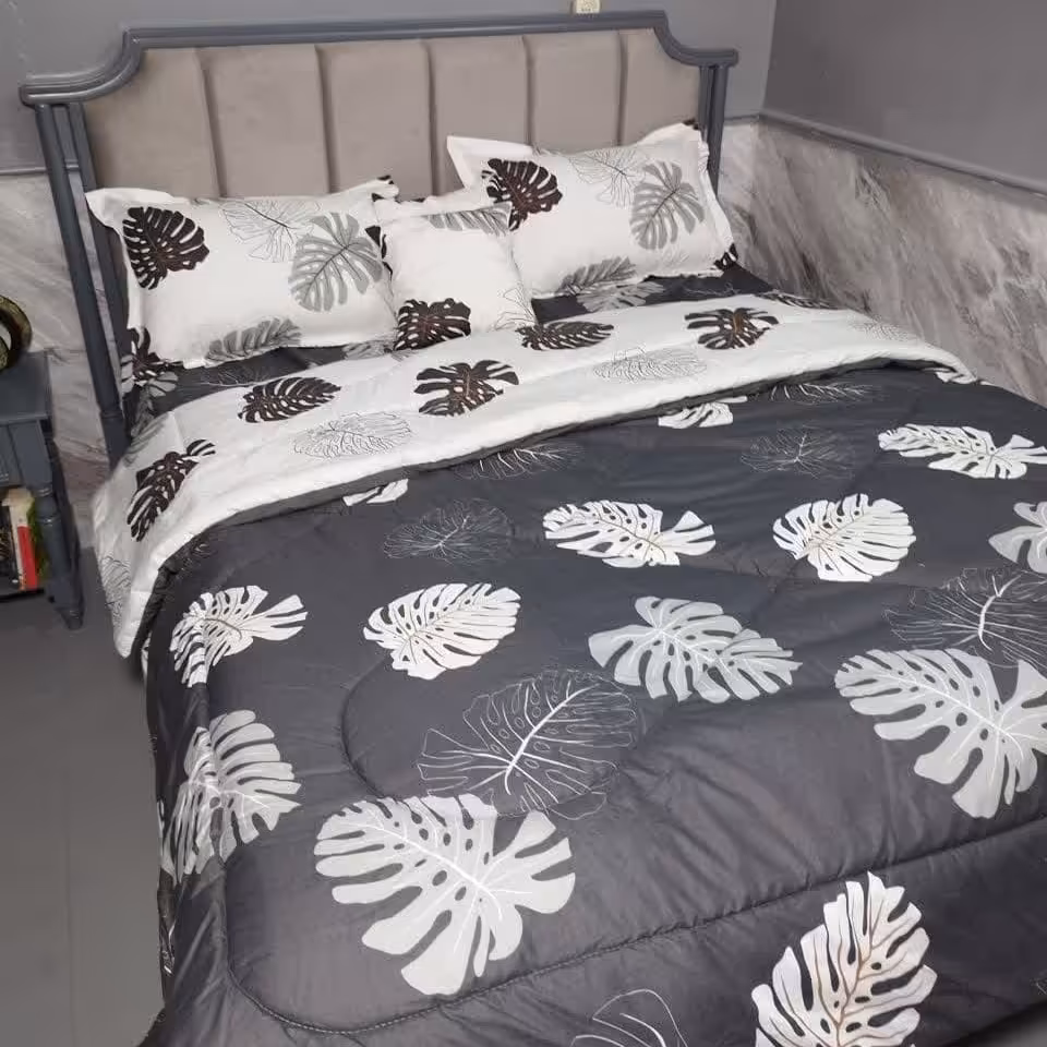 روتختی نخ کتان کد 254 طوسی سفید انجیری دو رو