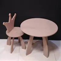 میز و صندلی کودک ام دی اف خام و بدون رنگ رنگاچوب