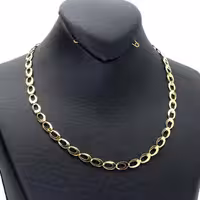 زنجیر استیل رنگ ثابت مدل حلقه ای طلایی 1726،  6mm اسپورت 

