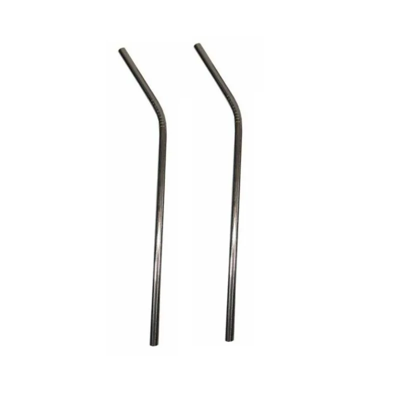 2 عدد نی نوشیدنی شربت خوری مدل سر کج استیل