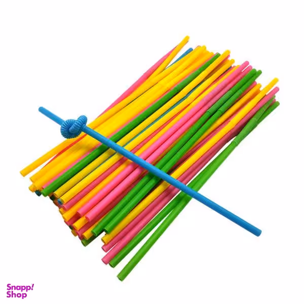 نی یکبار مصرف مدل as 005 بسته 100 عددی چند رنگ