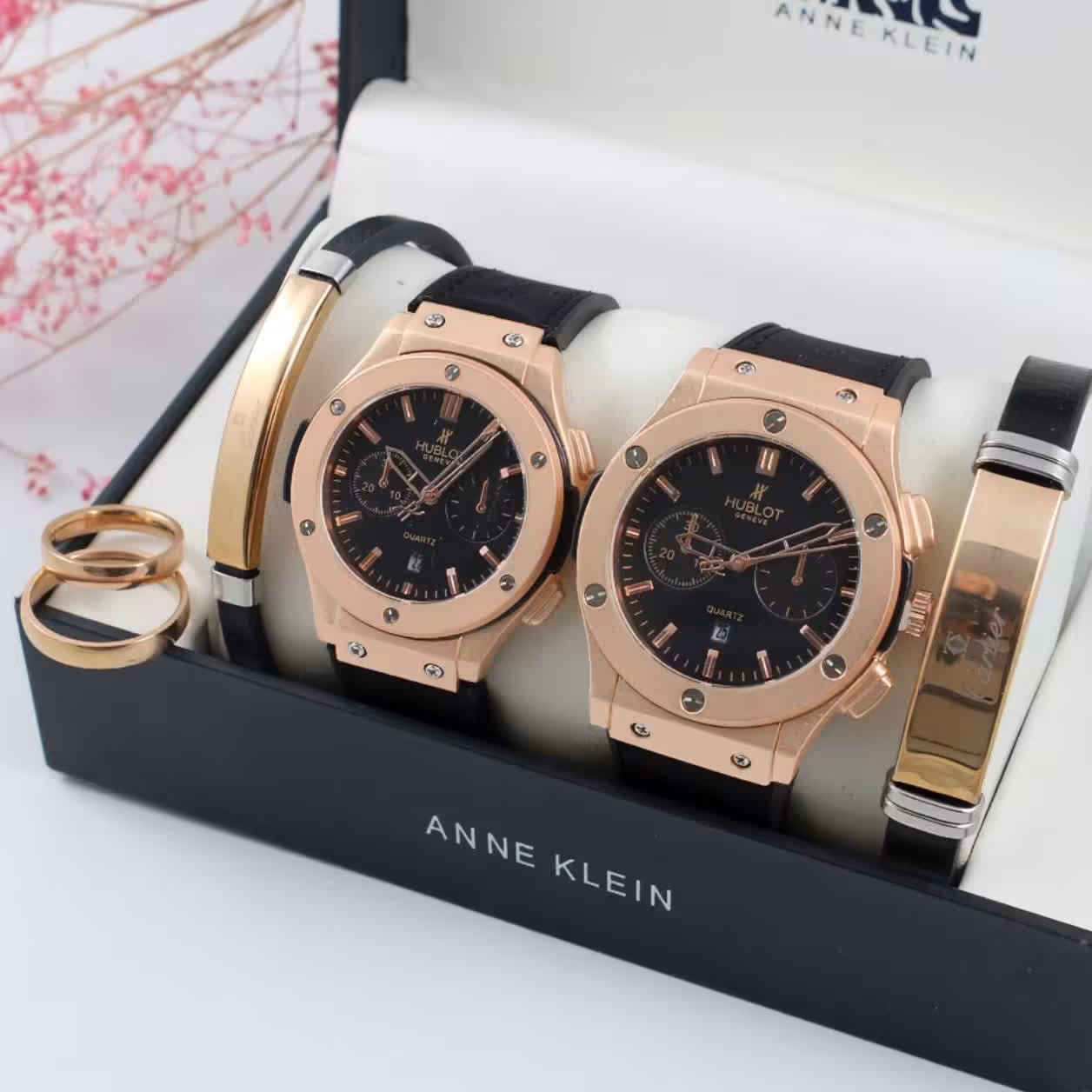 ست ساعت و دستبند و حلقه مردانه و زنانه هابلوت Hublot 