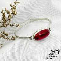 دستبند نقره مردانه سنگ یاقوت سرخ کد 13860