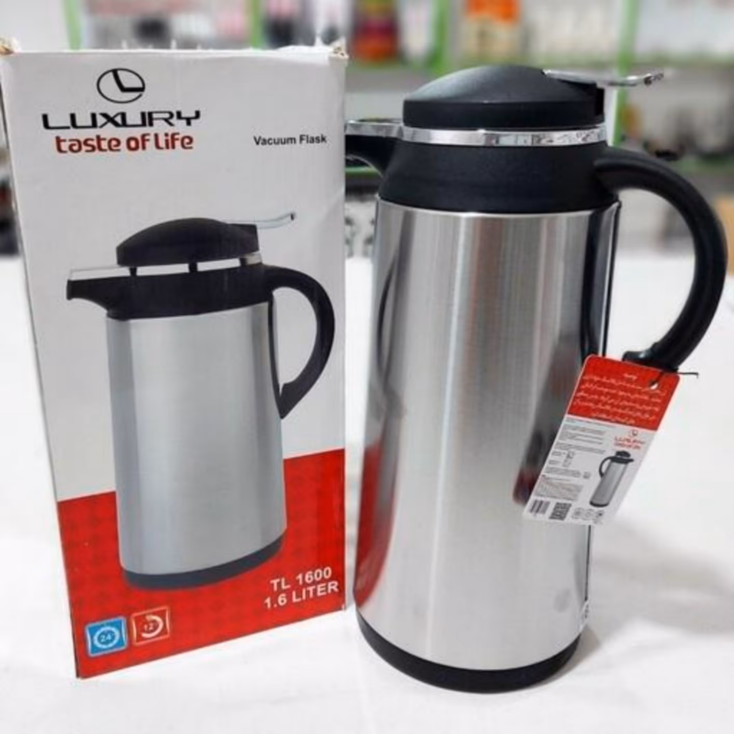 فلاسک داخل شیشه (آینه ای) لاکچری بدنه استیل 1.9 لیتری کیفیت عالی