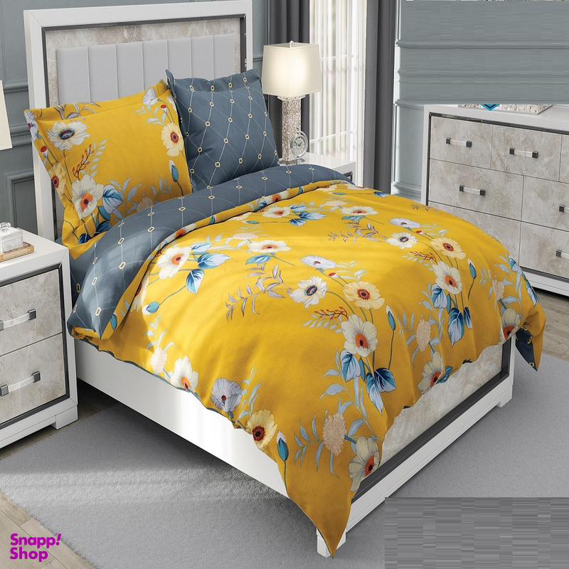 سرویس خواب طرح ساتین پنبه کد 210 یک نفره چهار تکه