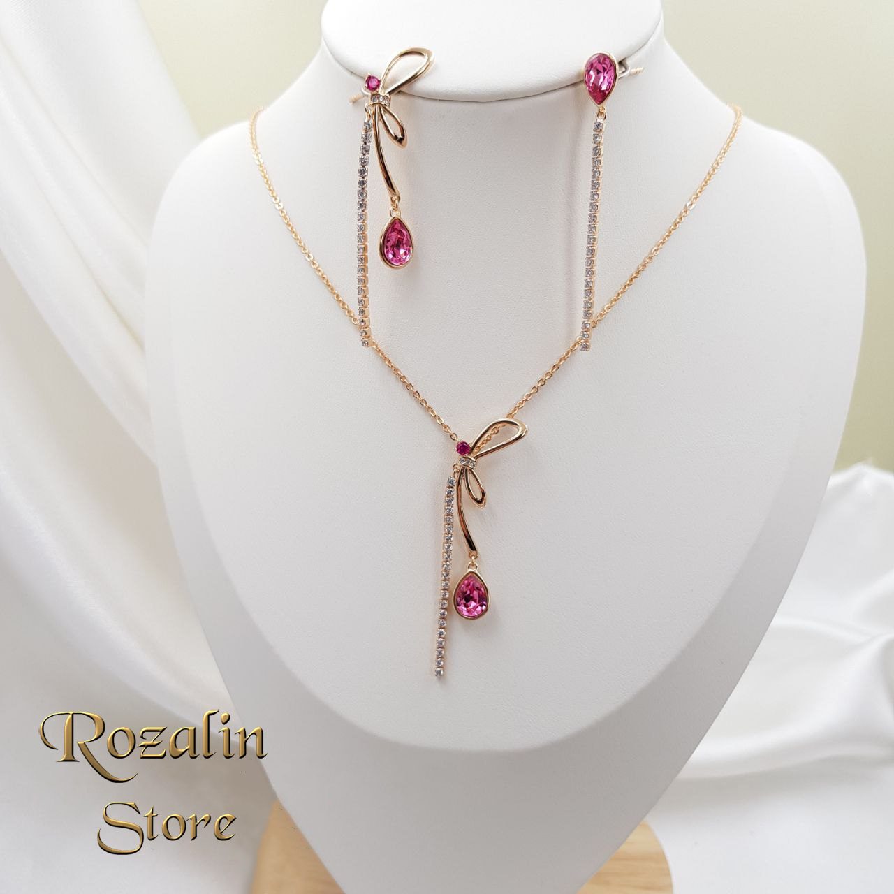 نیم ست زنانه ژوپینگ مدل پاپیون نگین سواروسکی