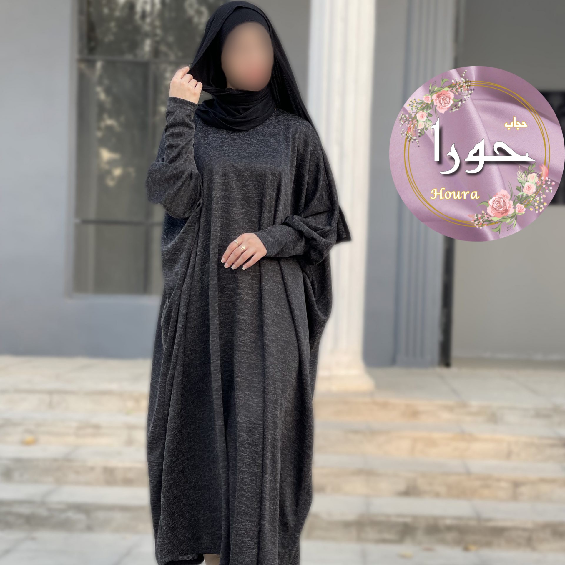 عبا مدل روژان جنس آنغوره درجه یک مناسب پاییز و زمستان فری سایز تا 56 در سه رنگ خاکستری،طوسی،سرمه ای