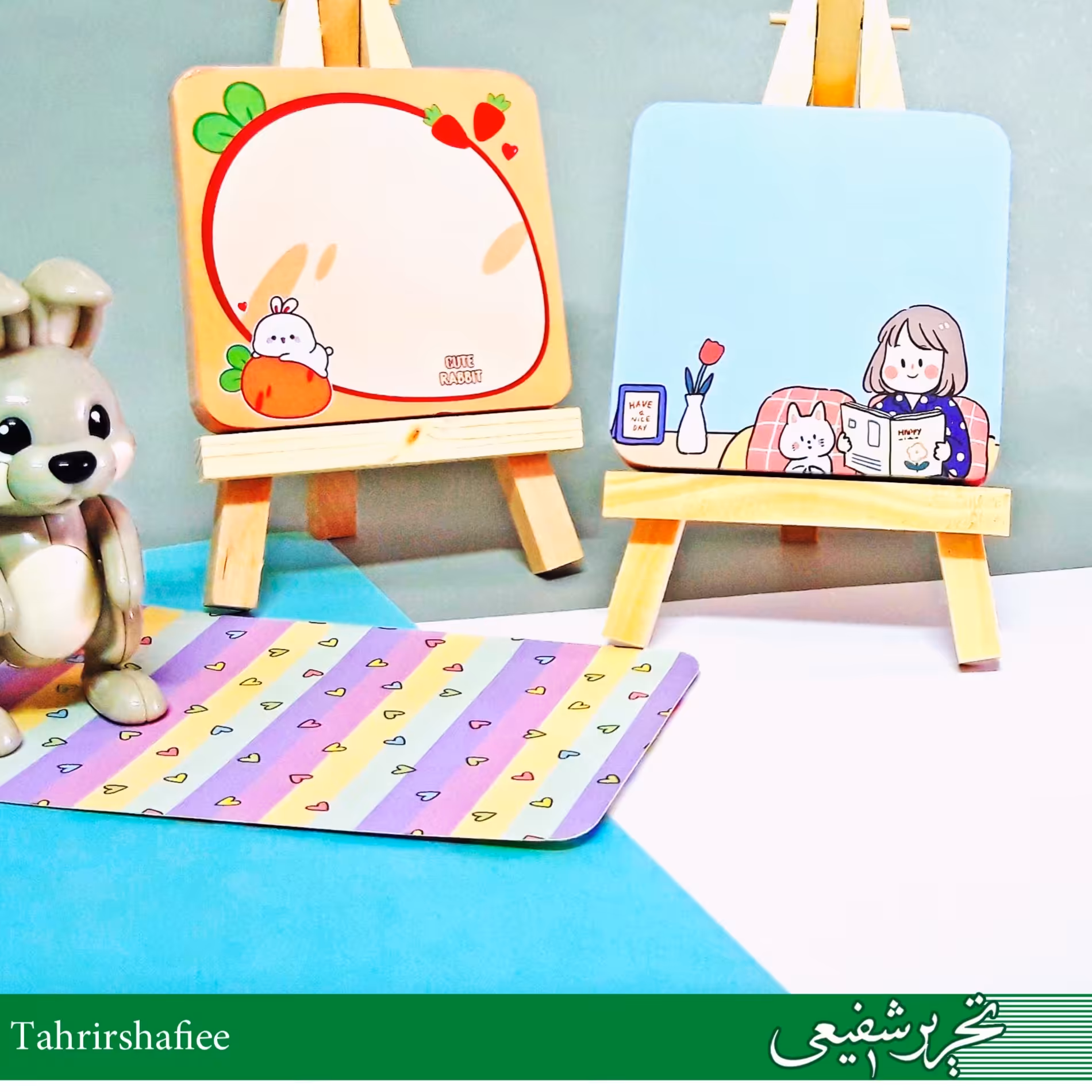 نت بوم پایه چوبی سایز دفتر یادداشت 10 در 10 سانتیمتر