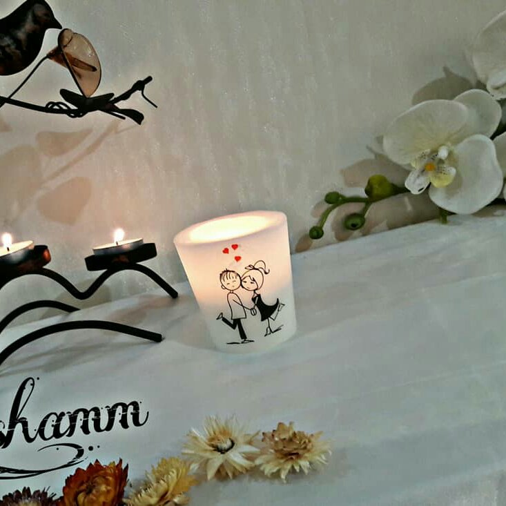 شمع های دلبر استوانه فانوسی دو جداره