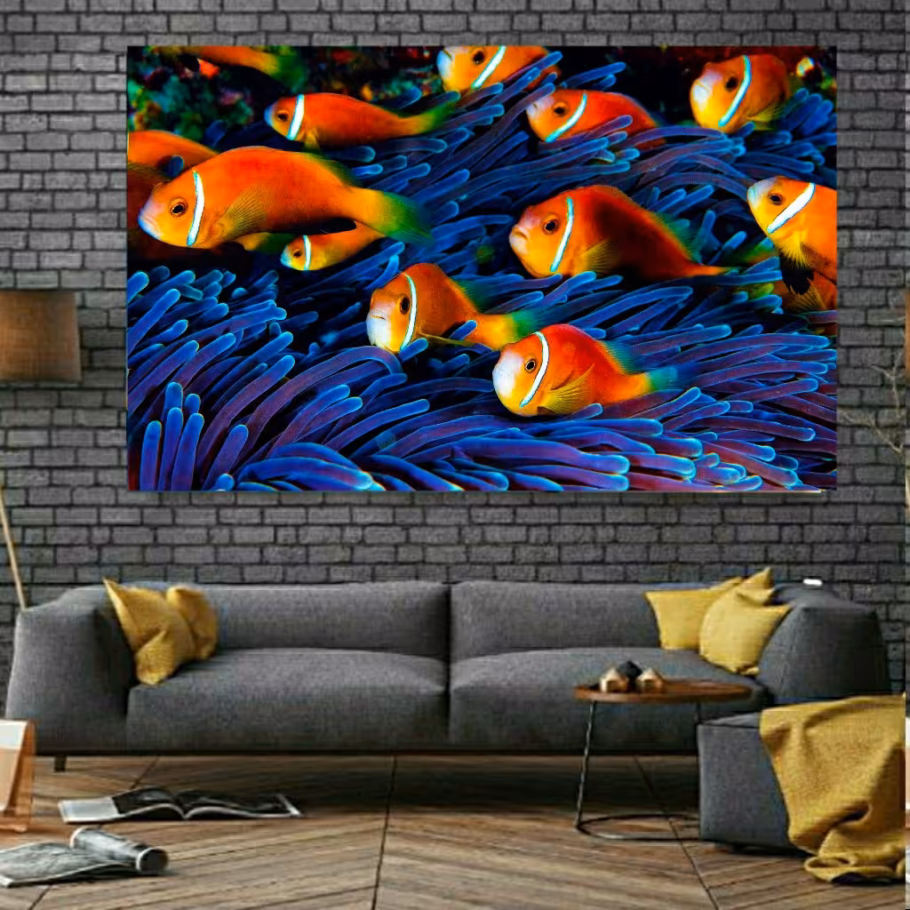 تابلو بوم طرح ماهی در اقیانوس 