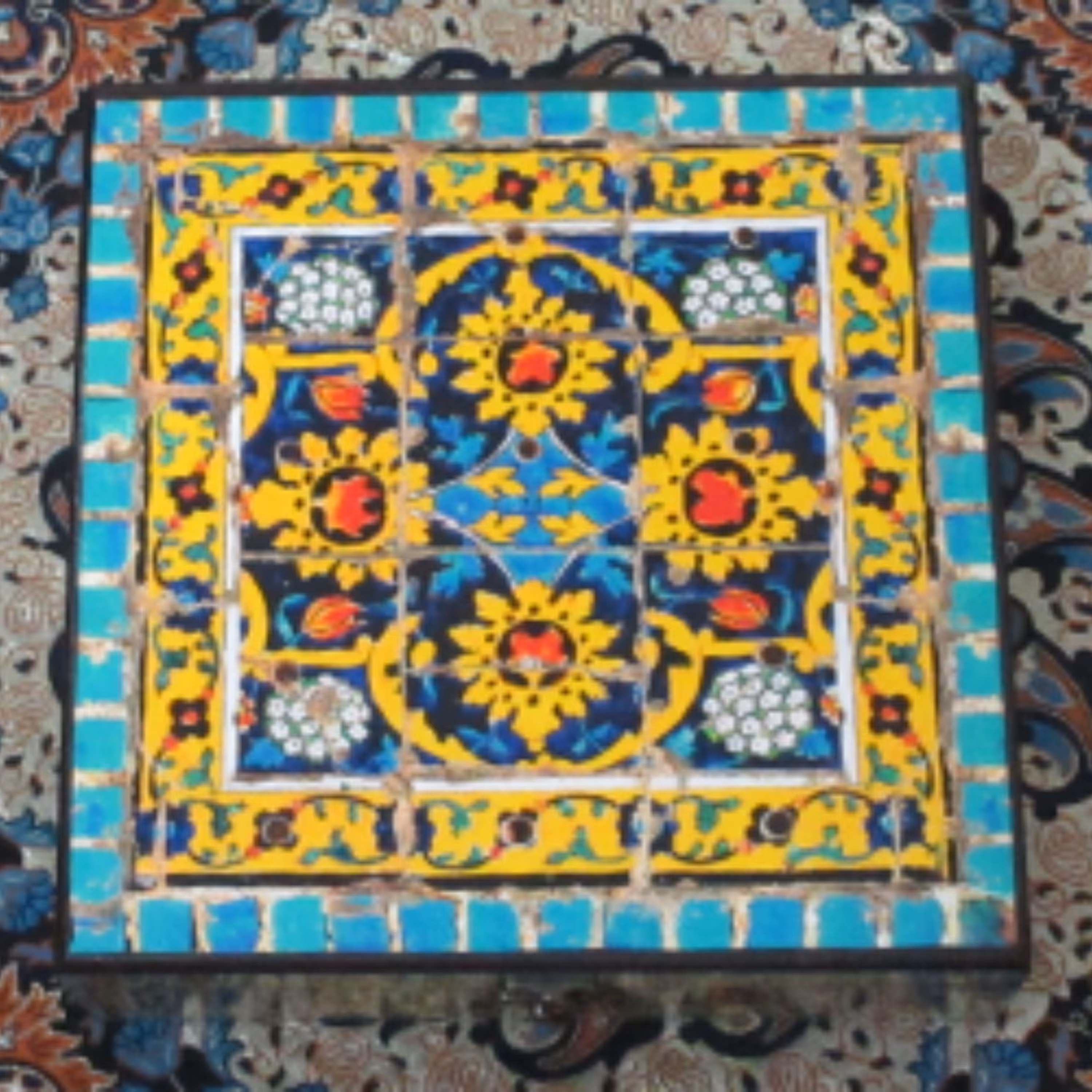 جعبه دمنوش سنتی ضد آب مربعی 25در25 طرح 6