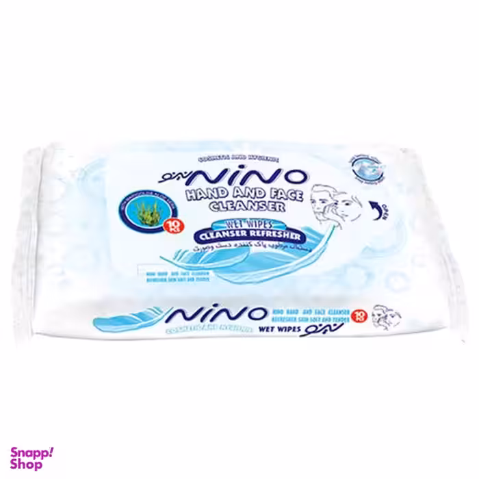 دستمال مربوط دست و صورت نینو (Nino) مناسب تمام سنین بسته 10 عددی
