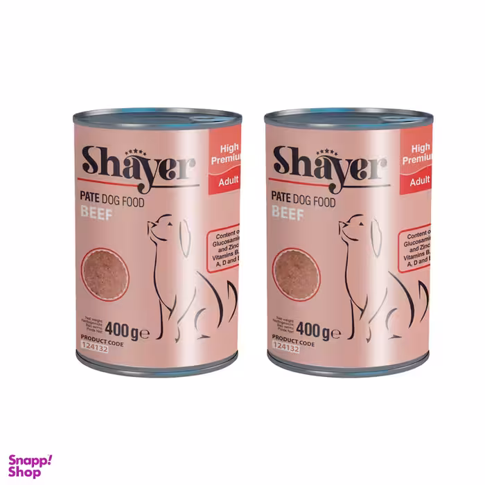 کنسرو غذای سگ شایر مدل Beef وزن 400 گرم مجموعه 2 عددی