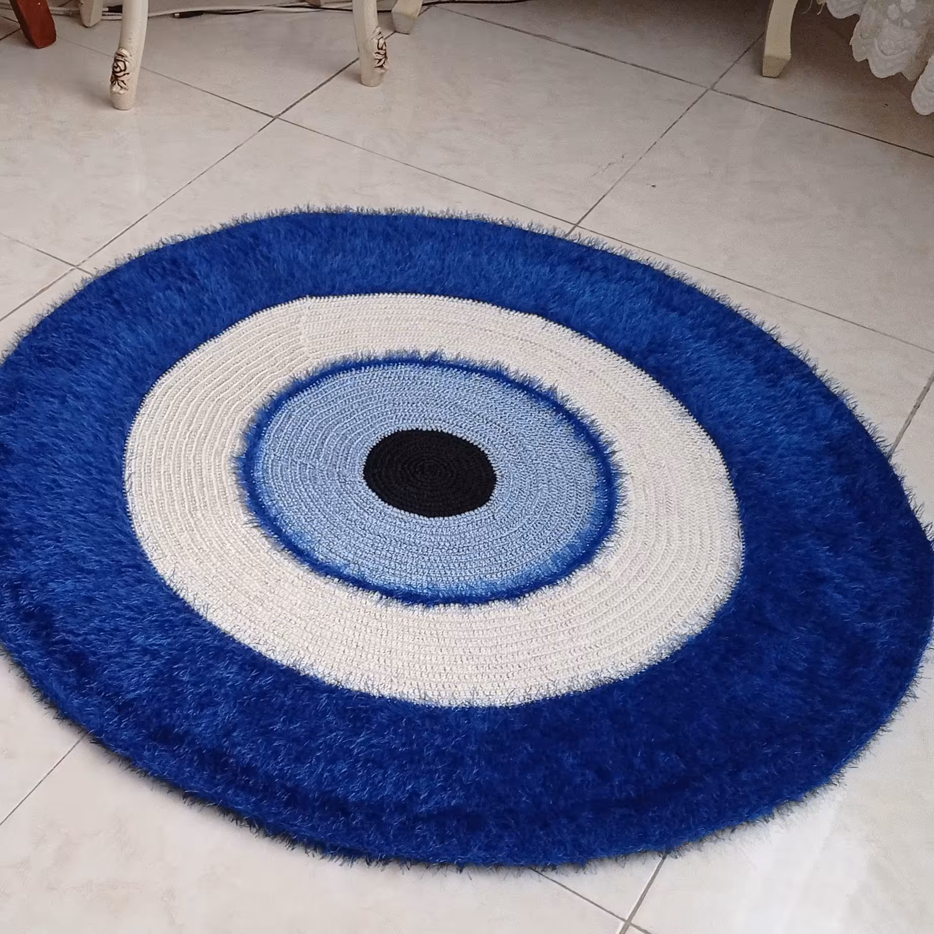 فرشینه قلاب بافی طرح چشم نظر