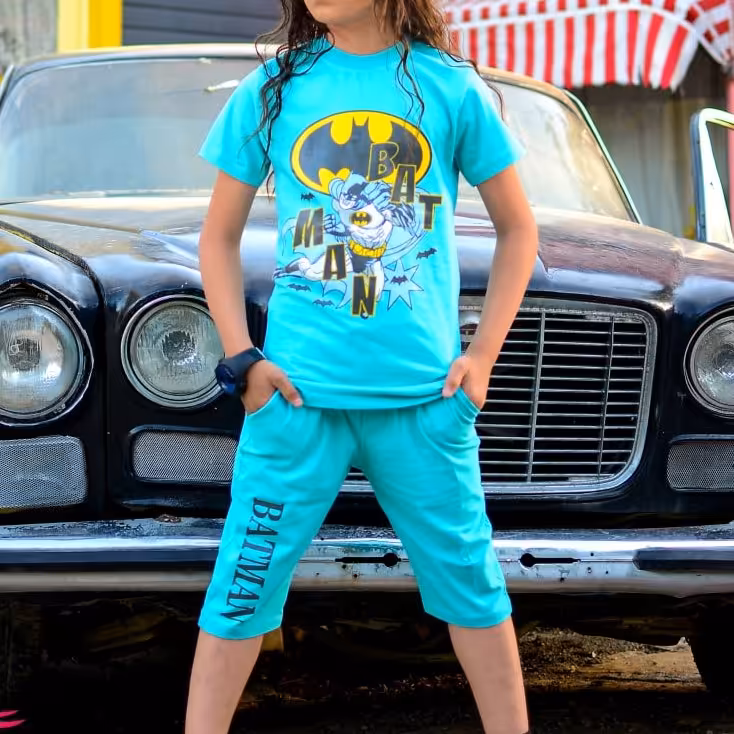 تیشرت شلوارک بتمن پسرانه سایز 40،45