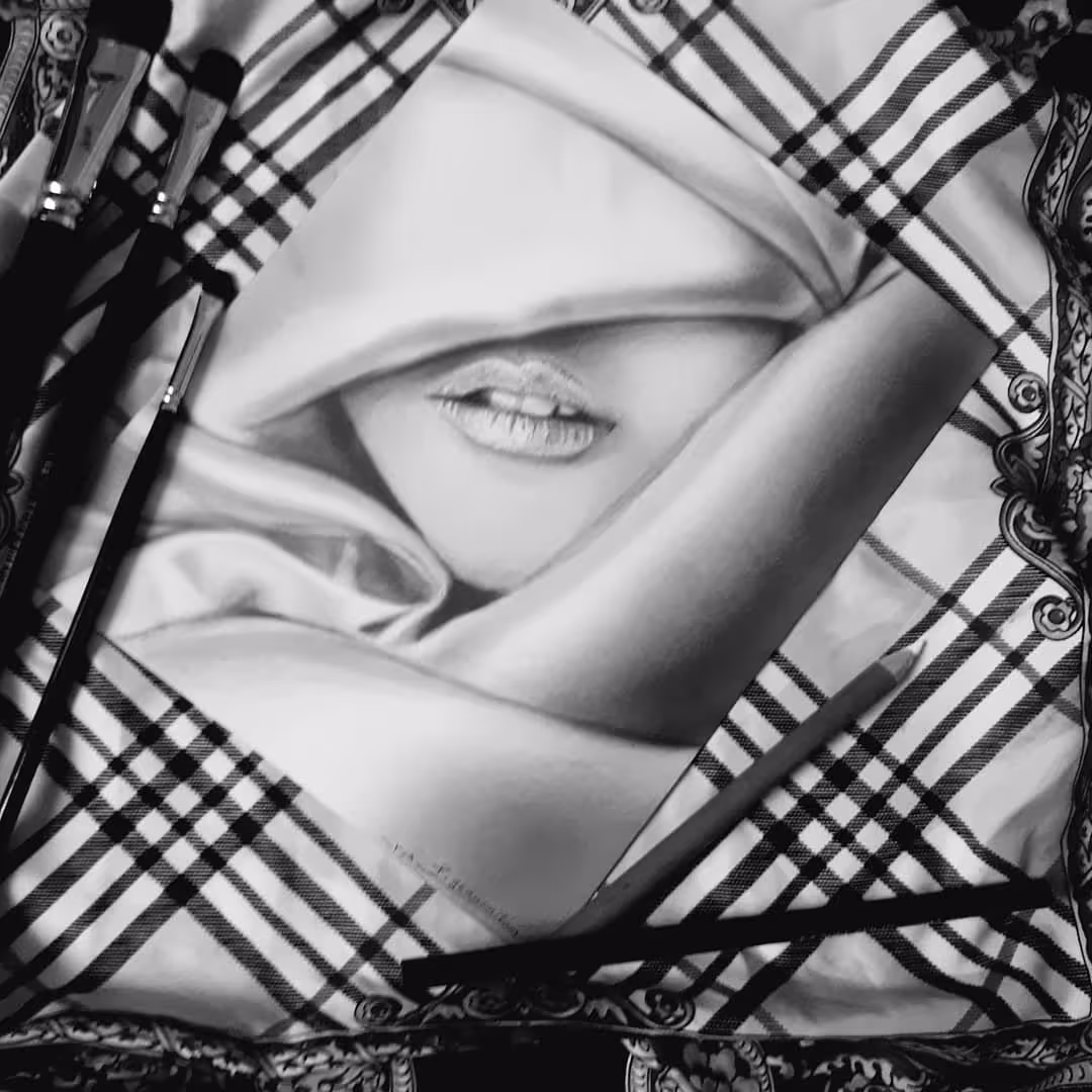 نمونه طراحی جنسیت پارچه درسیاهقلم 