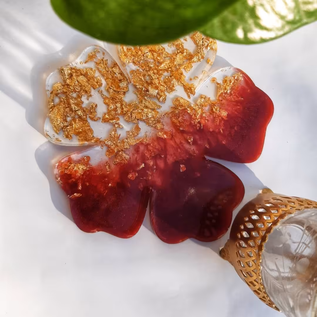 زیرلیوانی رزینی باطرح ورنگ دلخواه سایز13 سانت