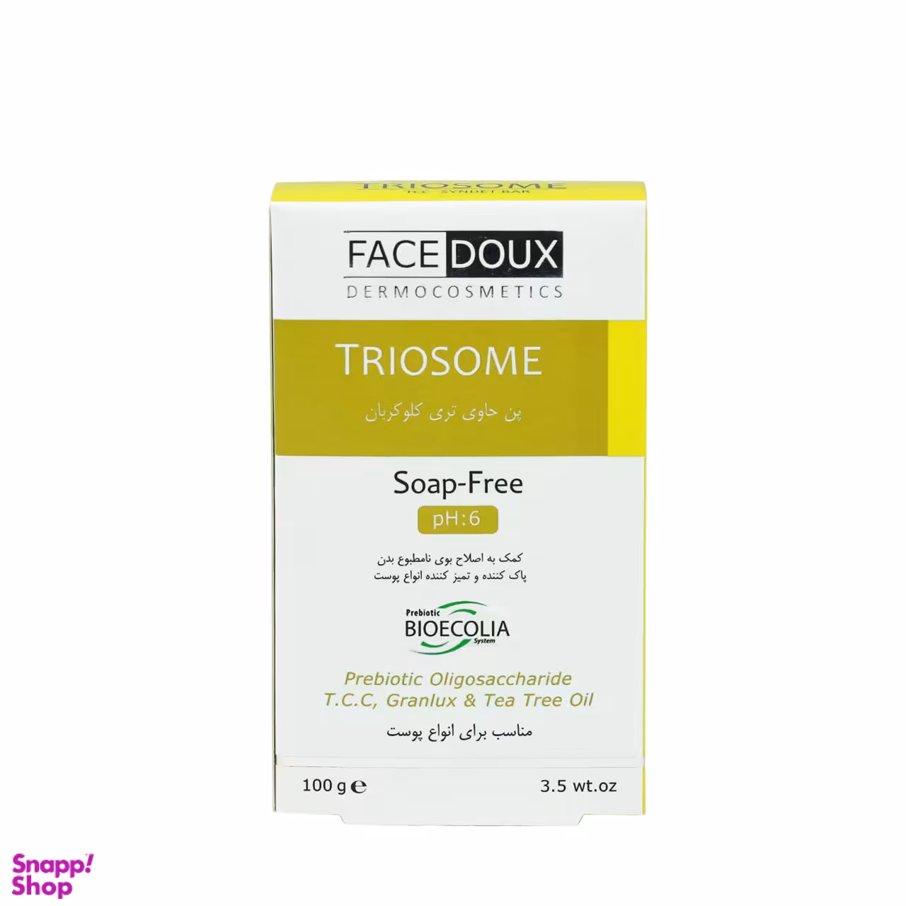 پن ضد باکتری فیس دوکس (Face Doux) سری Triosome مناسب انواع پوست وزن 100 گرم