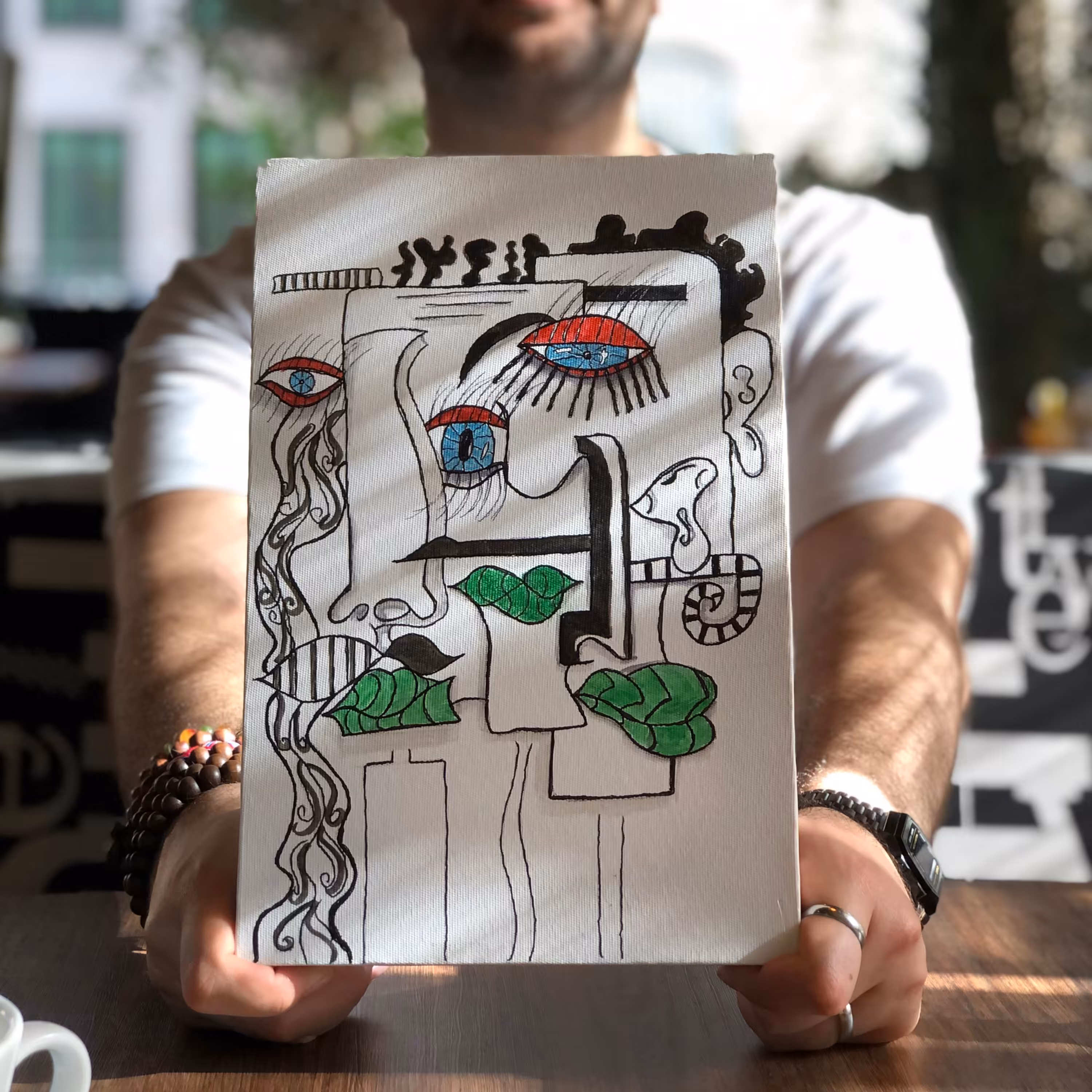 تابلوی  نقاشی. نام اثر(سبزه ها). ابعاد بوم (20 در 30)  اثر یاشار قهرمانی